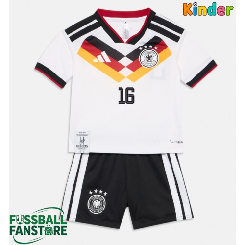 Deutschland Angelo Stiller #16 Replik Heimtrikot Kinder WM 2026 Kurzarm (+ Kurze Hosen)